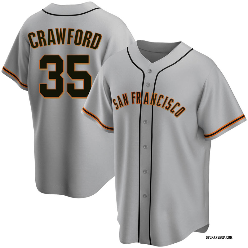 Youth San Francisco Giants Brandon Crawford Replica Black Golden Alternate  Jersey