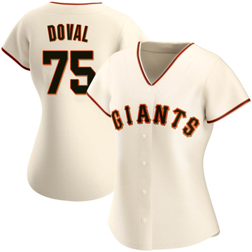 2023 Game Used Home Cream Jersey with SF Logo Pride Patch used by #75  Camilo Doval on 6/10 vs. CHC - Size 44