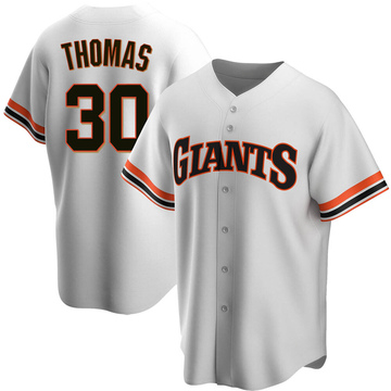 Replica Derrel Thomas Men's San Francisco Giants White Home Cooperstown Collection Jersey