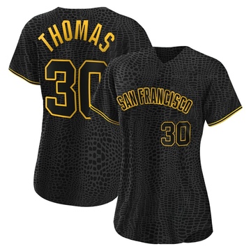 Replica Derrel Thomas Women's San Francisco Giants Black Snake Skin City Jersey