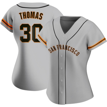 Replica Derrel Thomas Women's San Francisco Giants Gray Road Jersey