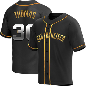 Replica Derrel Thomas Youth San Francisco Giants Black Golden Alternate Jersey