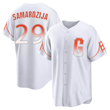 2019 Game Used Home Cream Jersey worn by #29 Jeff Samardzija for 3 wins!  vs. COL, STL & PHI - Size 50