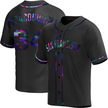 Replica John D'acquisto Men's San Francisco Giants Black Holographic Alternate Jersey