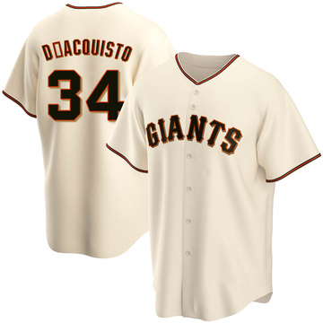 Replica John D'acquisto Men's San Francisco Giants Cream Home Jersey