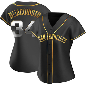 Replica John D'acquisto Women's San Francisco Giants Black Golden Alternate Jersey