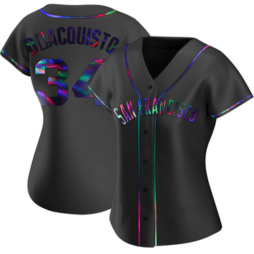 Replica John D'acquisto Women's San Francisco Giants Black Holographic Alternate Jersey