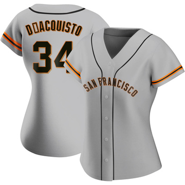 Replica John D'acquisto Women's San Francisco Giants Gray Road Jersey