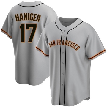 SAN FRANCISCO GIANTS- MITCH HANIGER AUTOGRAPH CREAM #17 NIKE JERSEY JSA  AI81892