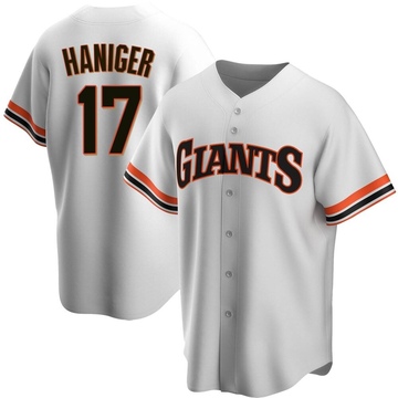 SAN FRANCISCO GIANTS- MITCH HANIGER AUTOGRAPH CREAM #17 NIKE JERSEY JSA  AI81892