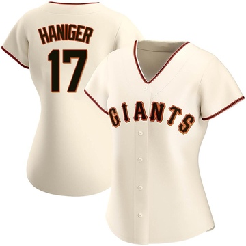 SAN FRANCISCO GIANTS- MITCH HANIGER AUTOGRAPH CREAM #17 NIKE JERSEY JSA  AI81892