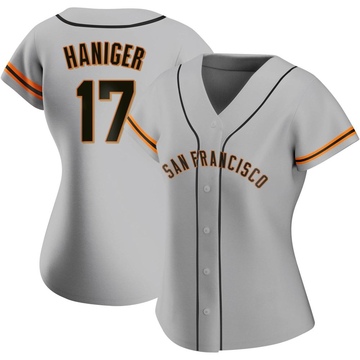 SAN FRANCISCO GIANTS- MITCH HANIGER AUTOGRAPH CREAM #17 NIKE JERSEY JSA  AI81892